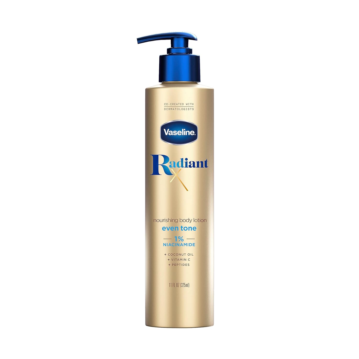 Vaseline Radiant X Even Tone Nourishing Body Lotion With 1% Niacinamide, Coconut Oil, Vitamin C, & Peptides 11 Oz