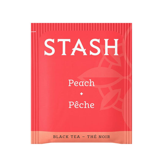 Stash Tea Peach Black Tea, 6 Boxes With 20 Tea Bags Each (120 Tea Bags Total)