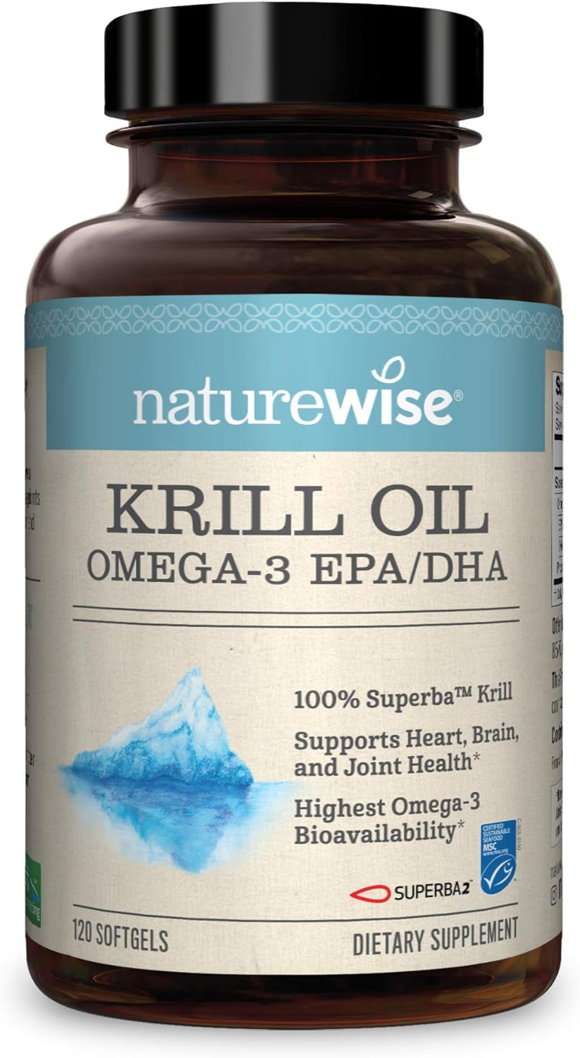 NatureWise Wild-Caught Krill Oil (2 Month Supply) Heart Health and Mob