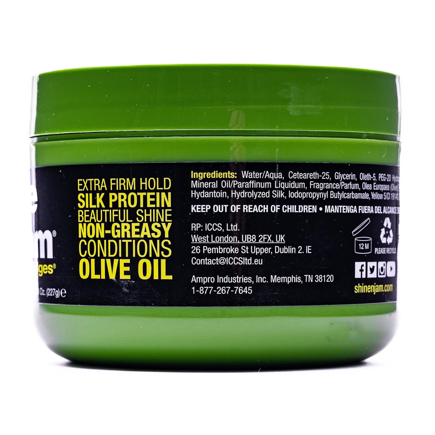 Ampro Shine-N-Jam Shea Edges - Infused With Shea Butter And Silk Protein To Moisturize Hair - Great For Taming Fringe, Ponytails, And Updos - Firm Tresses With Non-Greasy Shine - 2.25 Oz : Beauty & Personal Care