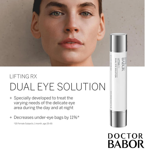 Babor Doctor Lifting Rx Dual Eye Solution, Morning & Night Eye Cream, Day Boost Complex Smooths & Firms, Night Recharge Complex Reduces Dark Circles & Under-Eye Bags, Target Crow'S Feet & Wrinkles