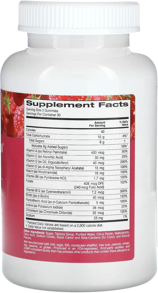 California Gold Nutrition Women’S Multivitamin Gummies, Cherry, Strawberry, And Raspberry, 90 Gummies
