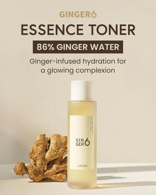 Ginger 6 Essence Toner For Face, 5.07Fl. Oz. - Anti-Aging, Deep Hydration, Facial Firmness, With 86% Ginger Water, Niacinamide And Peptides