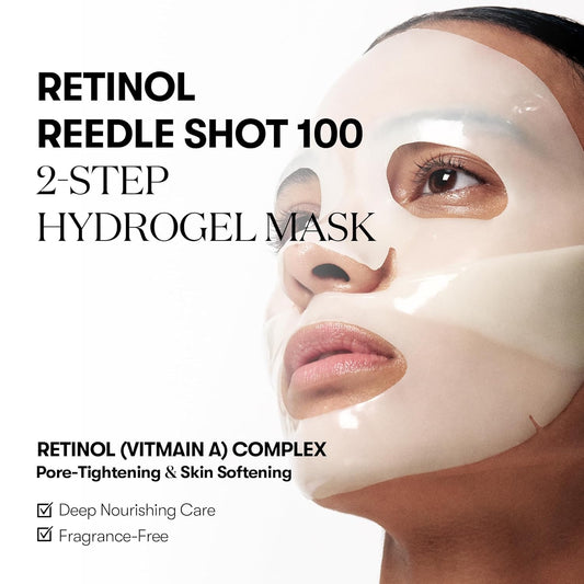 Vt Cosmetics Reti-A Reedle Shot 100 2-Step Hydrogel Mask(34.5Gx4Ea), Intensive Tightening, Exosome Retinol, Overnight Melting Mask, Ideal For Retinol Beginners, Korean Facial Mask, Valentine Gift