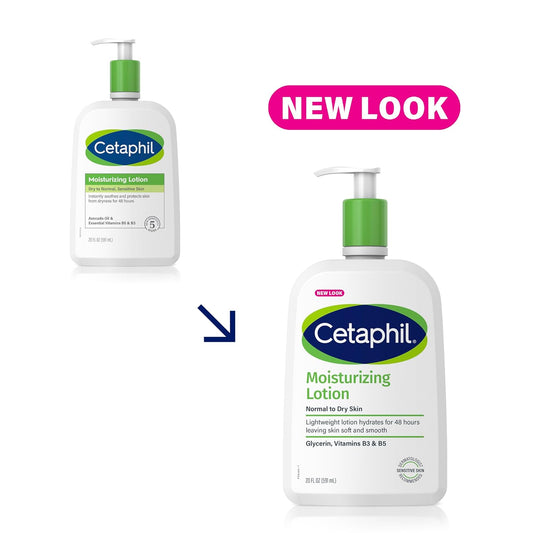 Cetaphil Body Moisturizer, Hydrating Moisturizing Lotion For All Skin Types, Suitable For Sensitive Skin, New 20 Oz, Fragrance Free, Hypoallergenic, Non-Comedogenic