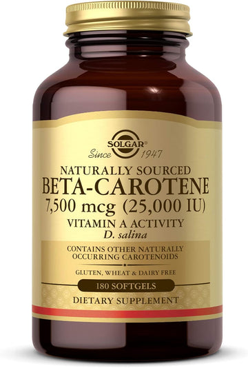 Solgar Oceanic Beta-Carotene 25,000 IU, 180 Softgels - Healthy Vision, Skin & Immune System, Potent Antioxidant - 100% Natural Pro-Vitamin A - Gluten Free, Dairy Free - 180 Servings