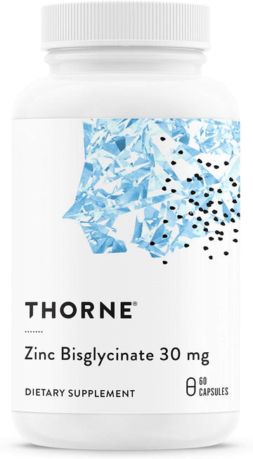 Thorne Zinc Bisglycinate 30Mg - Daily Support For Skin, Eye & Immune System Health With Zinc Supplement Capsules - 60 Capsules