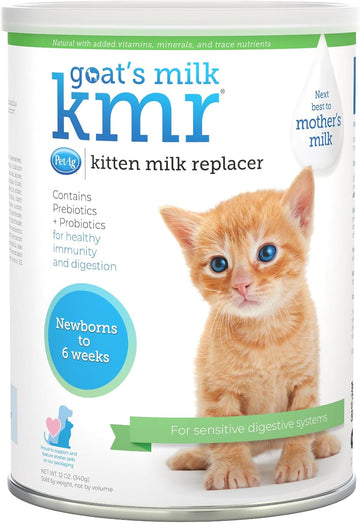 Pet-Ag Goat’S Milk Kmr Kitten Milk Replacer Powder - 12 Oz - Powdered Kitten Formula With Prebiotics, Probiotics & Vitamins For Kittens Newborn To Six Weeks Old - Easy To Digest