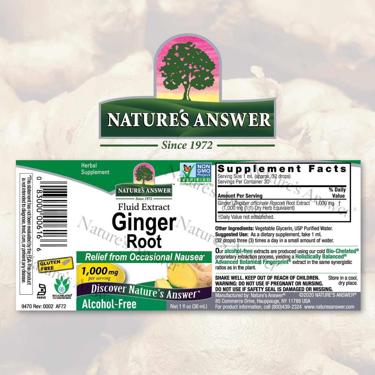 Nature's Answer Alcohol-Free Ginger Root, 1-  | Inammatory Support | Supports Digestion
