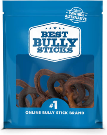 Best Bully Sticks All Natural Thick Ring Collagen Chews Highly Digestible, Limited Ingredient, Rawhide Alternative Dog Chew - Free-Range Grass-Fed Beef Dog Treats - 10 Pack