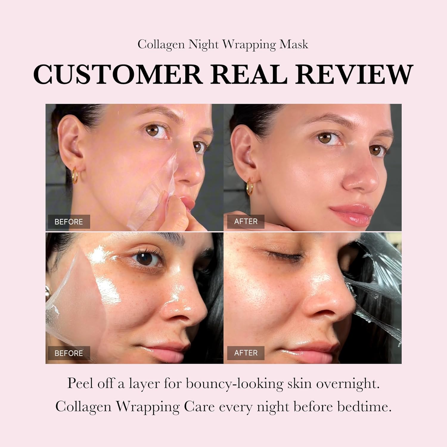 Medicube Collagen Overnight Wrapping Peel Off Facial Mask Pack - Elasticity & Hydration Care, Reduces Sagging & Dullness - Hydrolyzed Collagen For Glowing Skin - Korean Skin Care, 2.53 fl.oz : Beauty & Personal Care