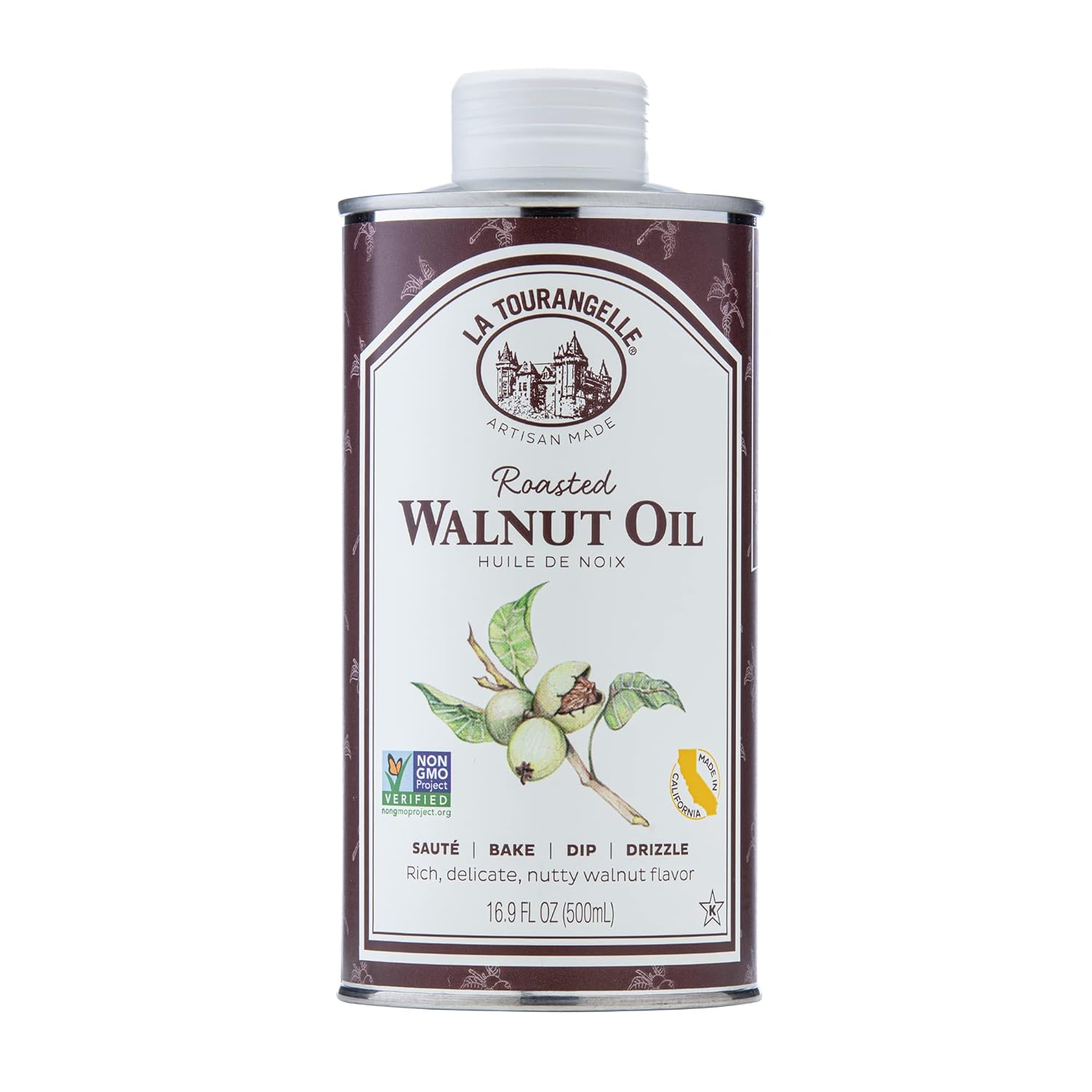 La Tourangelle, Roasted Walnut Oil, Plant-Based Source Of Omega-3 Fatty Acid, Cooking, Baking, & Beauty, 16.9 Fl Oz