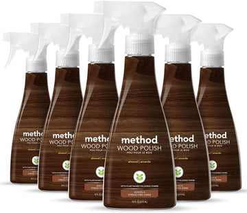 Method Wood Polish, Almond, For Wood Surfaces, Furniture and Cabinets, 14 Ounces (Pack of 6)