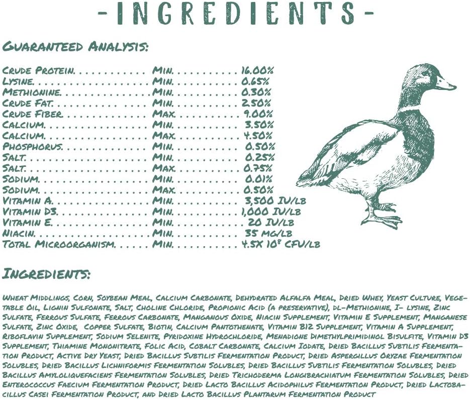 Manna Pro Duck Layer Pellet | High Protein for Increased Egg Production | Formulated with Probiotics to Support Healthy Digestion | 8 Pounds : Pet Supplies