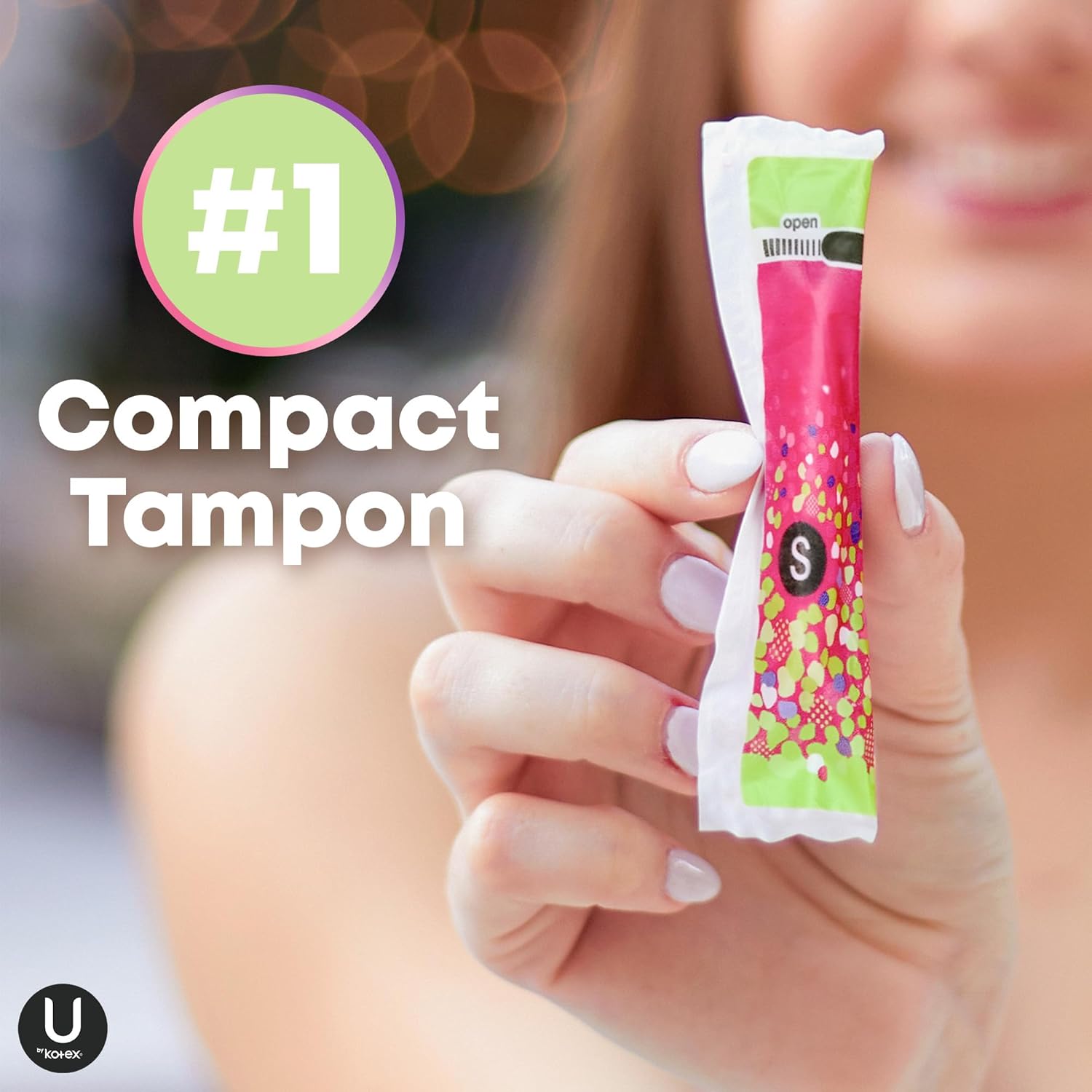 U By Kotex Click Compact Tampons, Super Absorbency, Unscented, 128 Count (8 Packs Of 16) (Packaging May Vary)