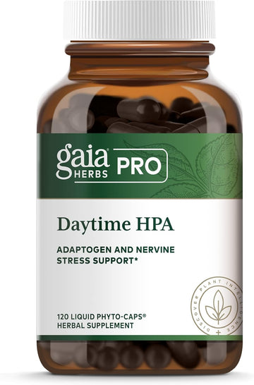 Gaia Herbs Pro Daytime Hpa - Adaptogen & Nervine Supplement For Stress Support - With Ashwagandha, Holy Basil, Oats, Rhodiola & Schisandra-60 Vegan Liquid Phyto-Capsules (60 Servings)