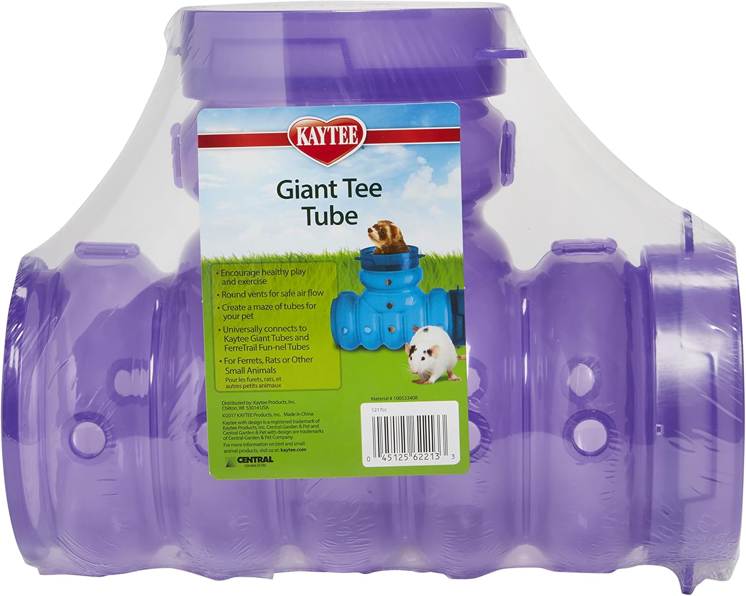 Kaytee Giant Tube Tee For Ferrets, Guinea Pigs, Pet Rats, Chinchillas Or Other Small Animals