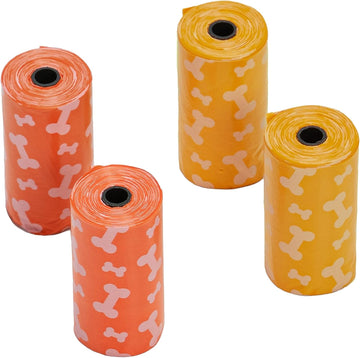 Pet Factory Logical Pet 4-Pack (60 Bags Each) Unscented Dog Waste Bags, Randomly Selected Color - Orange Print Or Purple Print, 4-Pack