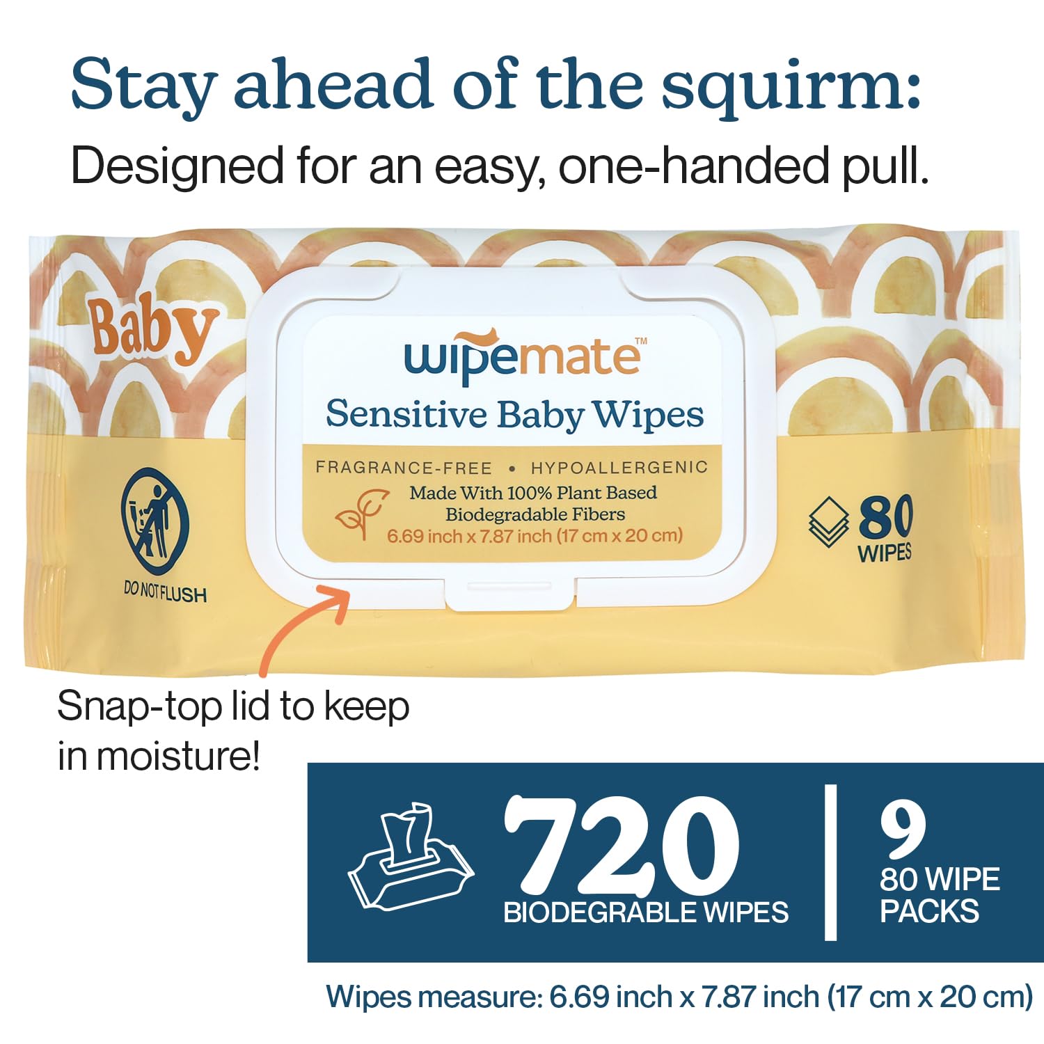 Ewg-Verified Premium Baby Wipes, 99% Water-Based, Plastic-Free, Ultra-Soft Plant-Based Wipe, Chlorine/Alcohol-Free, Ph-Balanced, Hypoallergenic Cruelty-Free With Durable Flip-Top Lid 720-Ct