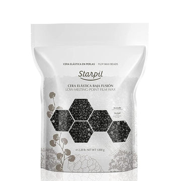 Starpil Wax 1000G / 2.2 Lb Bag Black Hard Wax Beads For Hair Removal, Stripless Wax Polymer Blend, Low Temperature Film Wax Beans For Face, Body, Bikini, Brazilian, Legs, Underarm, Back, Chest