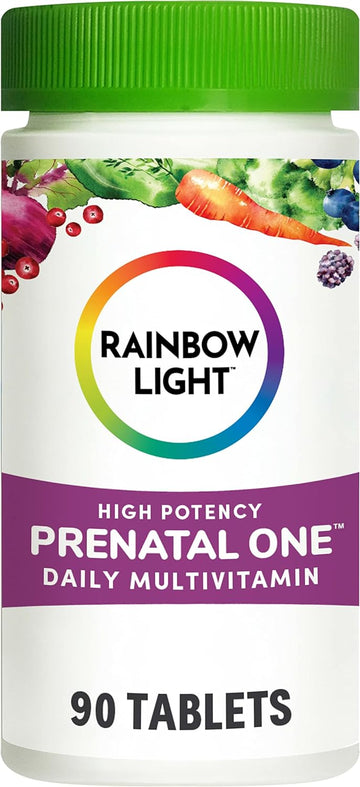 Rainbow Light High-Potency Prenatal One Multivitamin, Prenatal Health Multivitamin Supports Mom'S Health And Baby'S Development, With Vitamin C, Vegan, 90 Count
