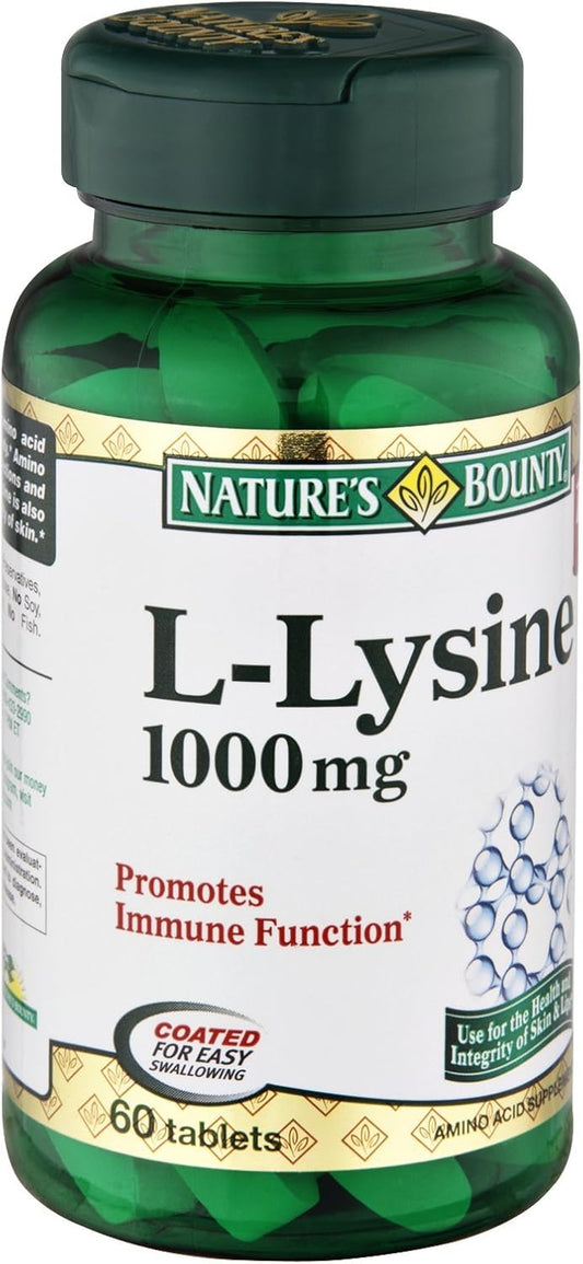 Nature's Bounty L-Lysine 1000 mg, 60 Tablets (Pack of 3) : Health & Household