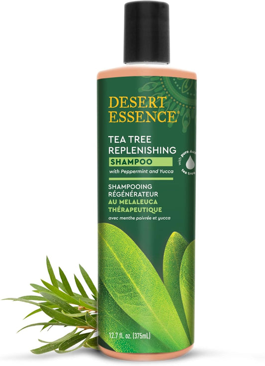 Desert Essence Tea Tree Replenishing Shampoo - Hair Shampoos (Unisex, Non-Professional, Shampoo, Dry Hair, Moisturizing, Purifying, Shine, Tea)