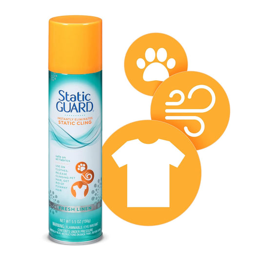 Static Guard Fabric Spray, Fresh Linen Scent, 5.5 Ounce Can