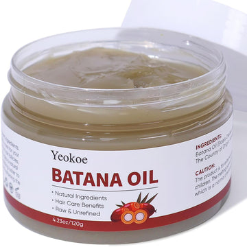 Batana Oil For Hair Growth Pure And Natural Raw Unrefined Dr Sebi,Hair Oil,Great For Skin Care And Hair Care Promotes Hair Thickness For Men Women