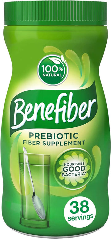 Benefiber Daily Prebiotic Dietary Fiber Supplement Powder for Digestive Health, 100% Natural, Clear and Taste-Free, 38 servings / 5.4 s