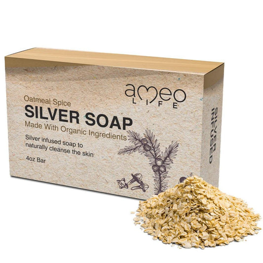 Oatmeal Spice Silver Soap With 30Ppm Silver - Naturally Cleanses The Skin, 4 Oz Colloidal Silver Soap Bar For Women And Men