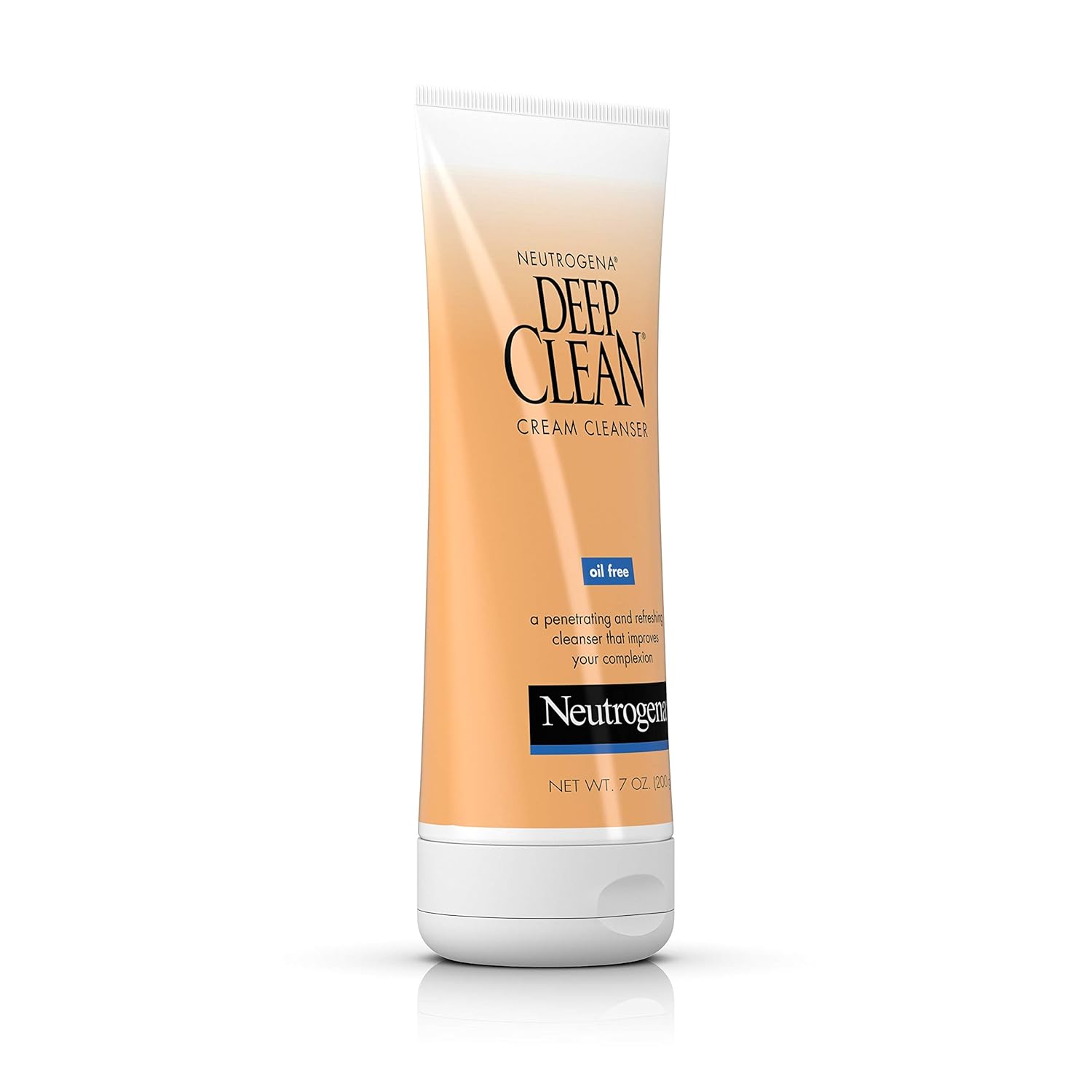 Neutrogena Deep Clean Daily Facial Cream Cleanser with Beta Hydroxy Acid to Remove Dirt, Oil & Makeup, Alcohol-Free, Oil-Free & Non-Comedogenic, 7 fl. oz : Beauty & Personal Care