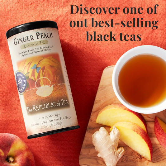 The Republic Of Tea – Citizens’ Favorite Black Teas - Ginger Peach And Mango Ceylon Black Tea Bundle – 50 Count Tea Bags Each