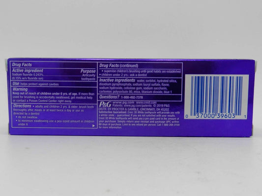 Crest 3D White Stain Eraser, Whitening Toothpaste Fresh Mint, 3.5 Oz, 5.248 Lb : Health & Household