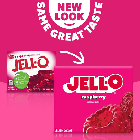 Jell-O Dry Package Dessert Jell-O Raspberry Instant Gelatin Mix, 3 Ounce (Pack Of 1)