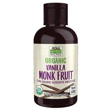 Now Foods, Organic Liquid Monk Fruit, Vanilla, Zero-Calorie Sweetener, 1.8-Ounce