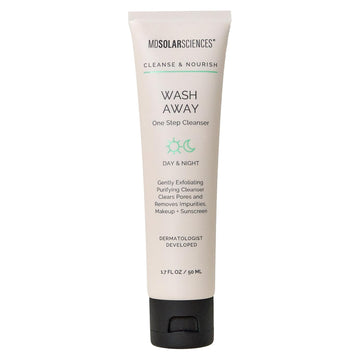 Mdsolarsciences Wash Away One Step Foaming Cleanser Removes Impurities, Makeup & Sunscreen, Dermatologist Developed Vegan Formula With Hyaluronic Acid, Pineapple Extract, Aloe & Vitamin B5