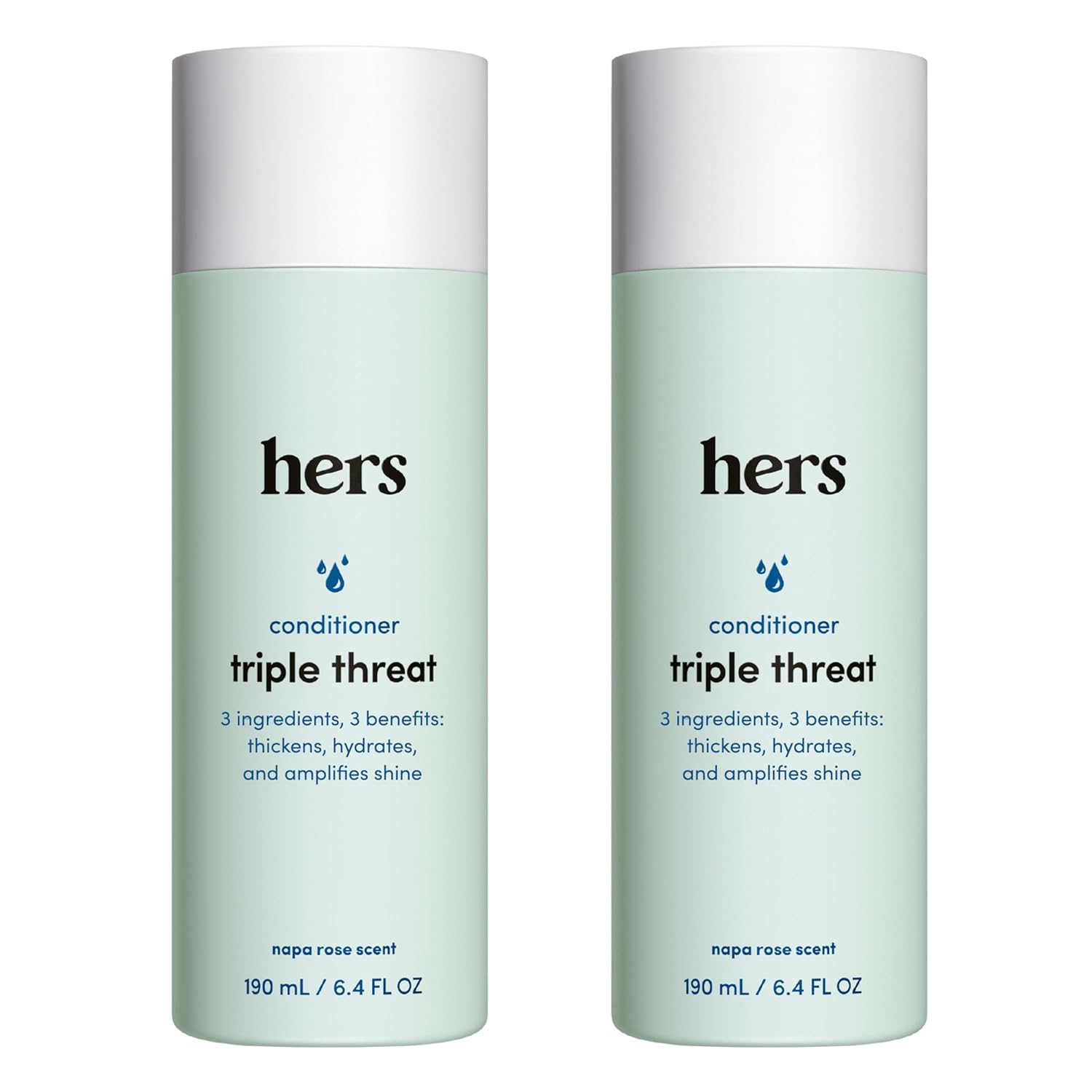 Hers Triple Threat Conditioner For Women - Thickening, Moisturizing, Reduces Shedding - Color Safe Hair Loss Conditioner - Napa Rose - 6.4 Fl Oz