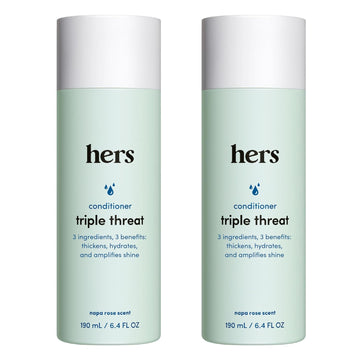 Hers Triple Threat Conditioner For Women - Thickening, Moisturizing, Reduces Shedding - Color Safe Hair Loss Conditioner - Napa Rose - 6.4 Fl Oz