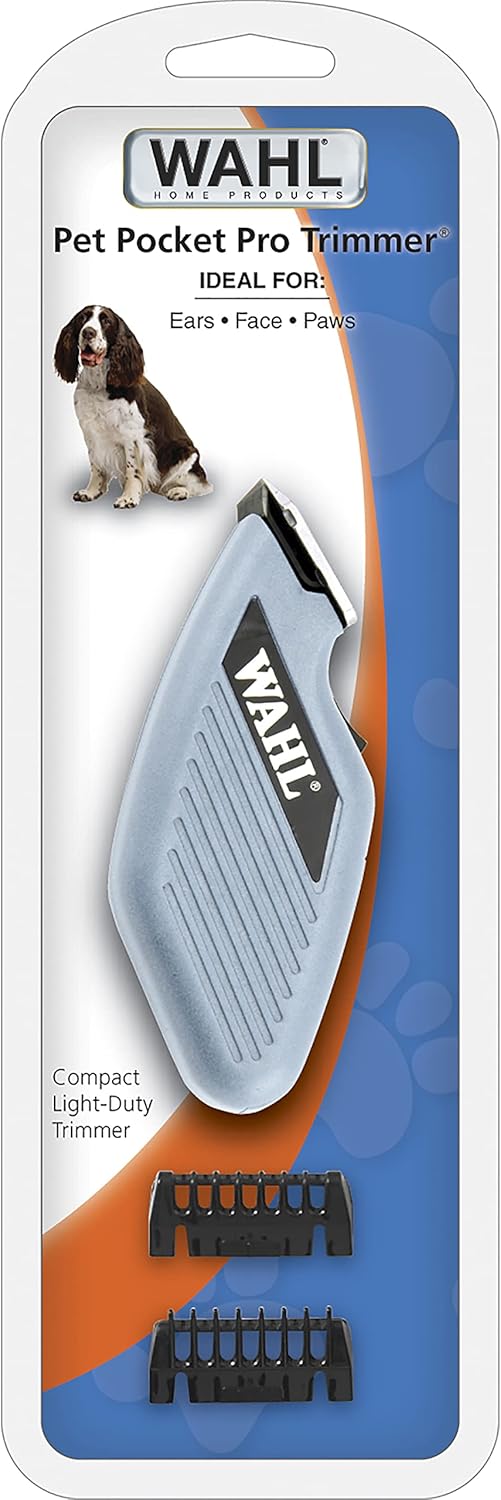 Pet Grooming Clippers : Wahl Pocket Pro Compact Trimmer for Touching Up Around Dogs and Cats Eyes, Ears, and Paws - Model 9961-900