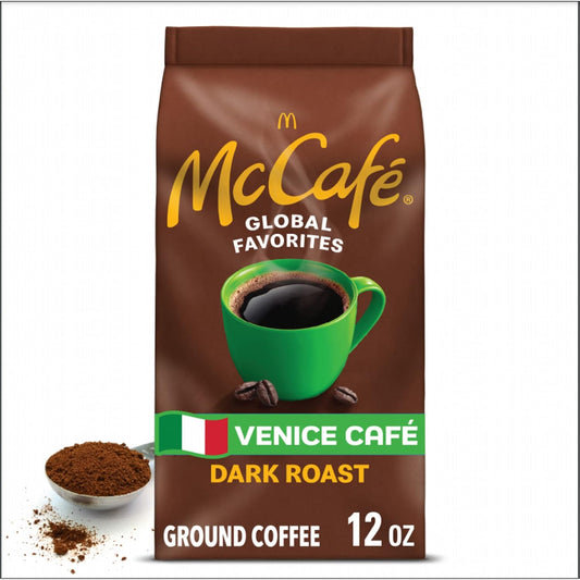 McCafe Venice Café, Ground Coffee, Dark Roast, 12oz Bag
