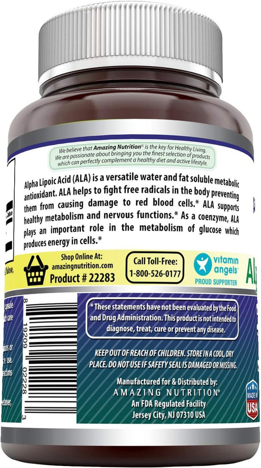Amazing Formulas Alpha Lipoic Acid 600mg 240 Capsules Supplement | Non-GMO | Gluten Free | Made in USA