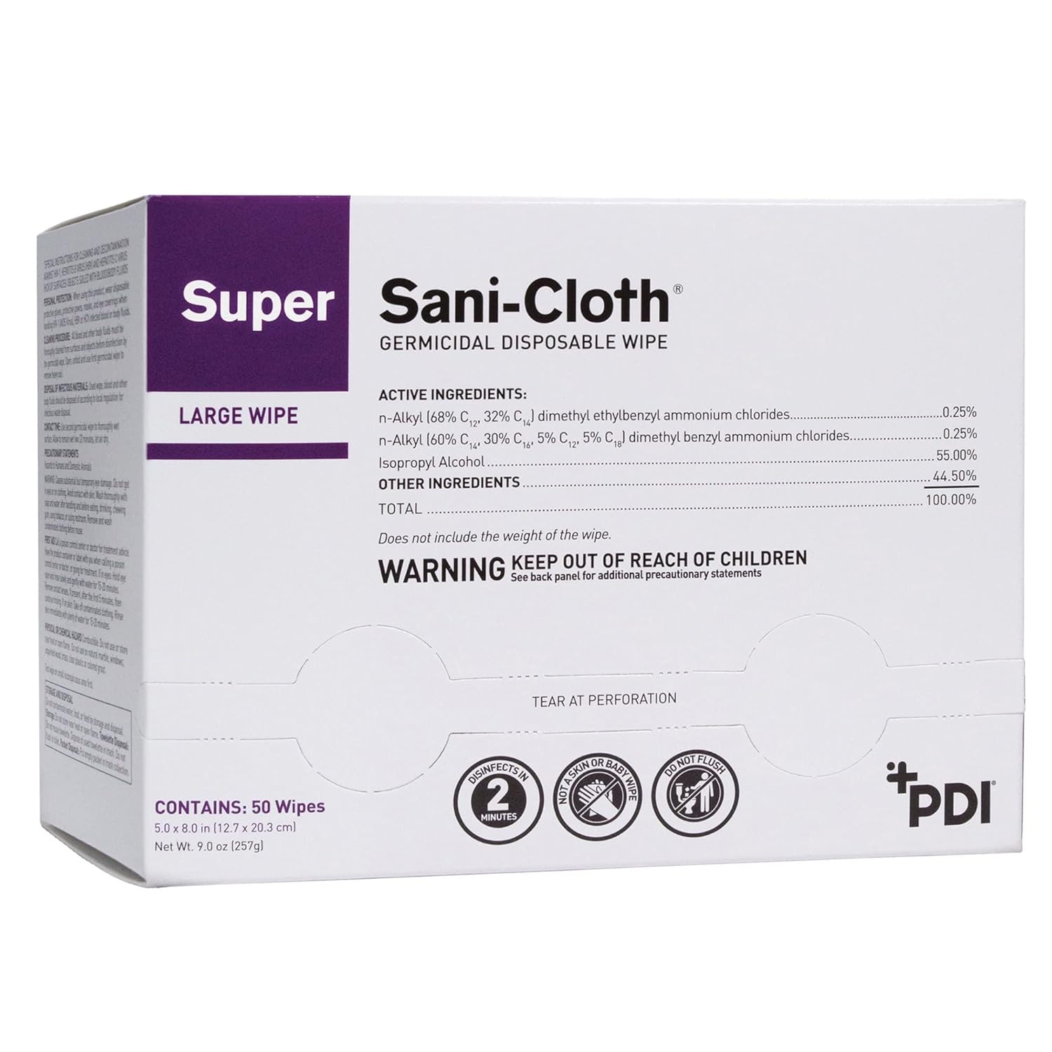 Super Sani-Cloth Surface Disinfectant Wipe, Individual Packets | 50 Count