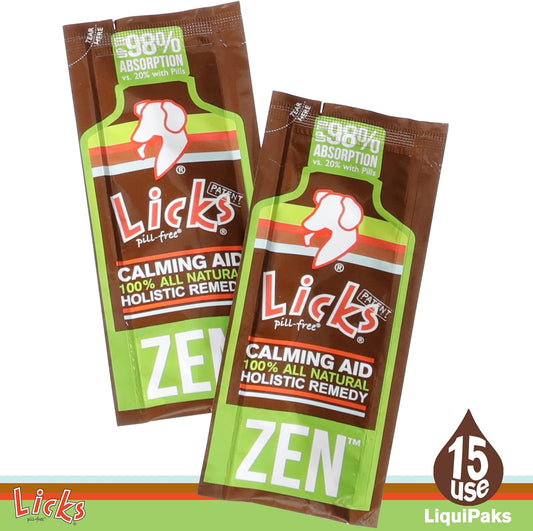 Zen Dog Calming - Calming Aid Supplements for Aggressive Behavior and Nervousness - Calming Dog Treats for Stress Relief & Dog Health - Gel Packets - Braised Beef Flavor, 5 Use