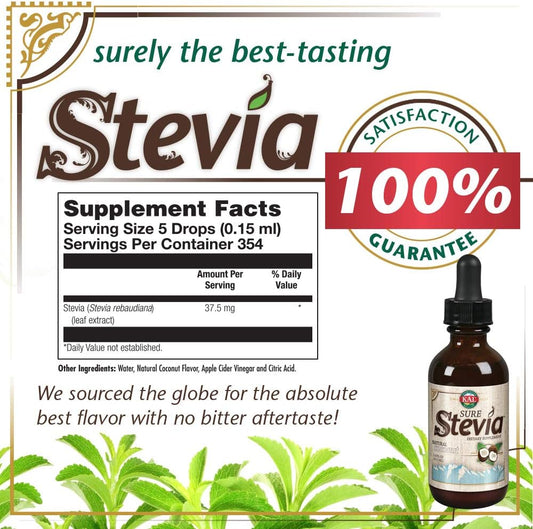 KAL Pure Stevia Extract, Coconut, 1.8 Fluid Ounce