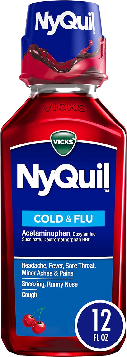 Vicks Nyquil Cough Nighttime Relief,Cherry Flavor, 12 Fl Oz