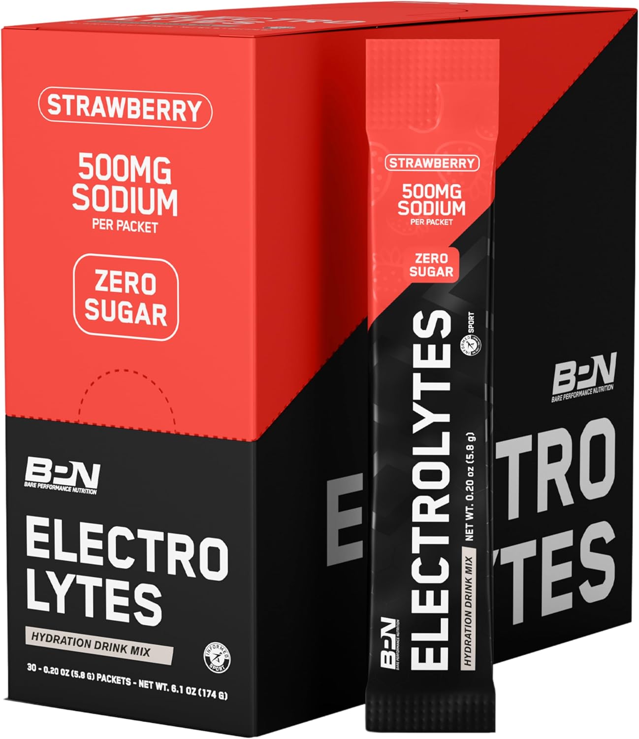 Bare Performance Nutrition, Bpn Electrolytes Go Packs, Strawberry
