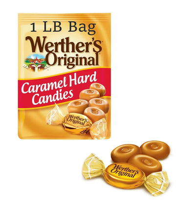 Werther Hard Caramel Candies - 1Lb Of Caramels- Delicious Classic Taste That Everyone Enjoys - Stock Up With 1Lbs Of Candy - Perfect For Sharing