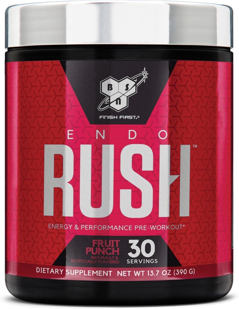 BSN Endorush Pre-Workout Powder, Energy Supplement for Men and Women,