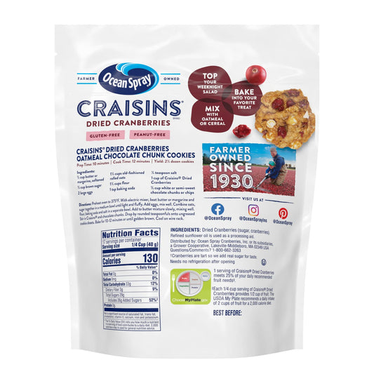 Ocean Spray Craisins Dried Cranberries, Original, 24 Ounce (Pack of 8)